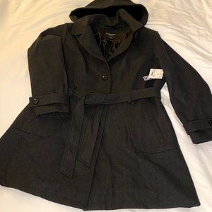 Liz Claiborne Wool Coat Belt and Removable Hood